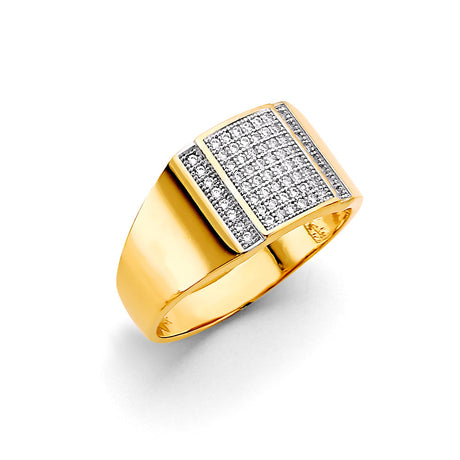 14K Two-Tone Gold Pave Men's Ring