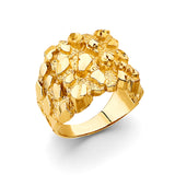 14K Yellow Gold Cluster Nugget Men’s Ring