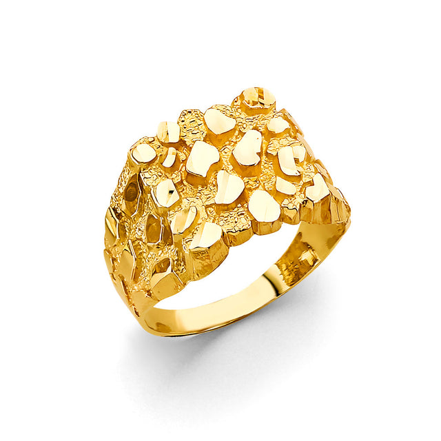 14K Yellow Gold Nugget Men’s Ring
