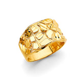 14K Yellow Gold Chunky Nugget Band Men’s Ring