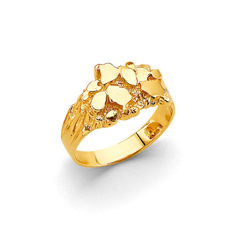 14K Yellow Gold Tapered Nugget Men’s Ring