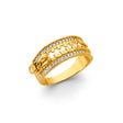 14K Yellow Gold Zipper Cubic Zirconia Ring on White Background
