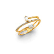 14K Yellow Gold Baguette Wrap Ring on White Background