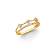 14K Yellow Gold Petite Tiara Ring on White Background