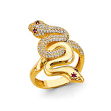 14K Yellow Gold Double Snake Ring