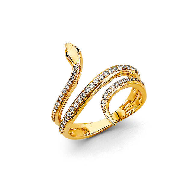 14K Yellow Gold Snake Wrap Ring