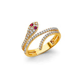 14K Yellow Gold Snake Bypass Ring