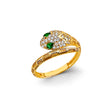 14K Yellow Gold Snake Bypass Ring
