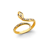 14K Yellow Gold Polished Snake Ring