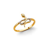 14K Yellow Gold Petite Snake Ring