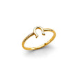 14K Yellow Gold Petite Horseshoe Ring on White Background