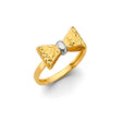 14K Two-Tone Gold Ribbon Ring on White Background