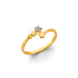 14K Two-Tone Gold Star Ring on White Background