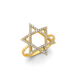 14K Two-Tone Gold Star of David Ring on White Background