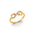 14K Two-Tone Gold Infinity Ring on White Background