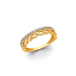 14K Yellow Gold Two-Line Infinity Ring on White Background