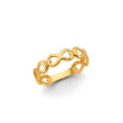14K Yellow Gold Infinity Loop Ring on White Background