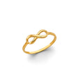 14K Yellow Gold Infinity Band Ring on White Background