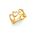 14K Yellow Gold Linked Open Heart Band