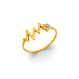 14K Yellow Gold Heartbeat Ring