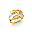 14K Yellow Gold LOVE Multi-Row Ring