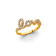 14K Yellow Gold Love Script Ring