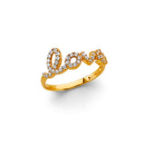 14K Yellow Gold Love Script Ring