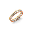 14K Tri-Color Gold Stackable Heart Bands Set