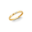 14K Yellow Gold Stackable Solitaire Bead Cubic Zirconia Ring on White Background