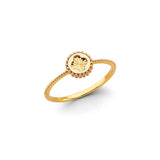 14K Yellow Gold Heart Medallion Ring