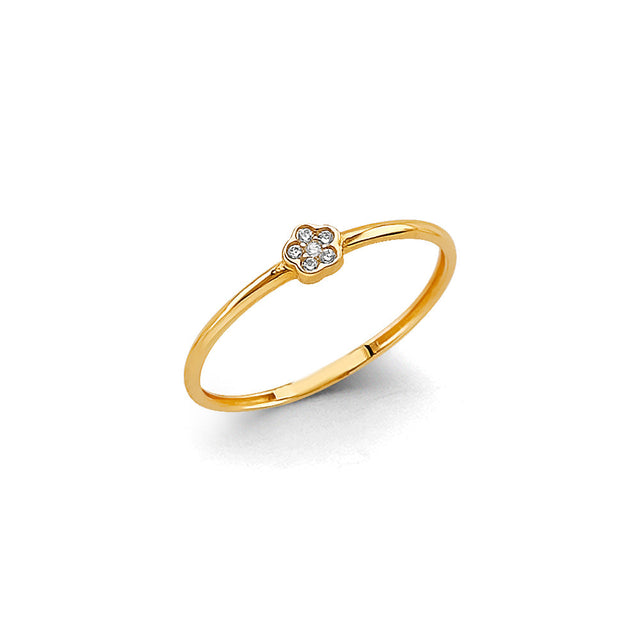14K Yellow Gold Flower Cluster Ring