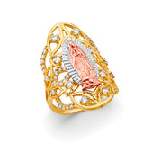 14K Tricolor Gold Openwork Statement Guadalupe Ring