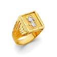 14K Two-Tone Gold Santa Muerte Signet Ring