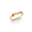 14K Yellow Gold Multicolor Petite Ring on White Background