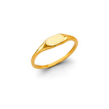 14K Yellow Gold Petite Oval Signet Ring