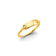 14K Yellow Gold Polished Bar Ring on White Background