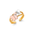 14K Tricolor Gold Butterfly Toe Ring
