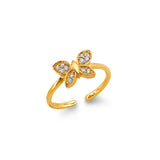14K Two-Tone Gold Butterfly Toe Ring