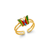 14K Yellow Gold Colored Butterfly Toe Ring