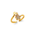 14K Two-Tone Gold Flower Toe Ring