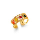 14K Yellow Gold Colored Flower Toe Ring