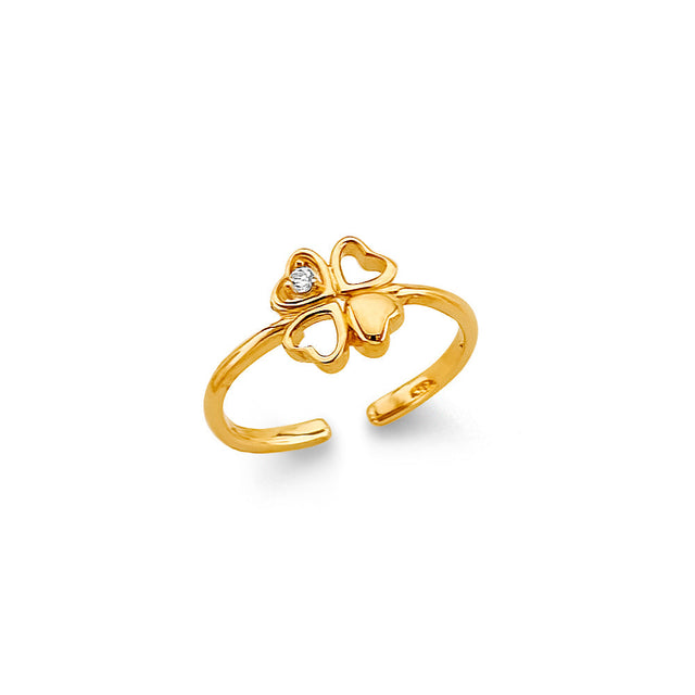 14K Yellow Gold Clover Ring