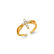 14K Yellow Gold Cross Toe Ring