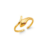 14K Yellow Gold Snake Toe Ring