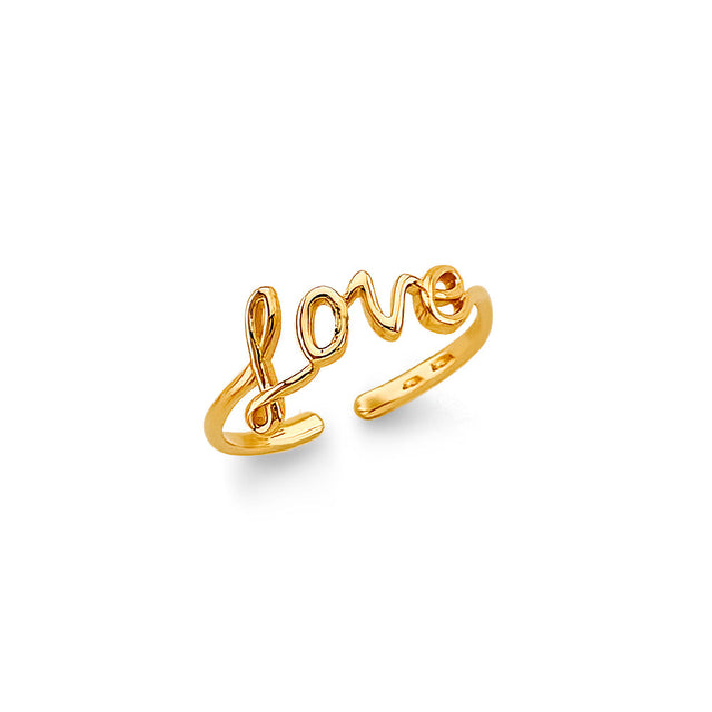 14K Yellow Gold Love Toe Ring