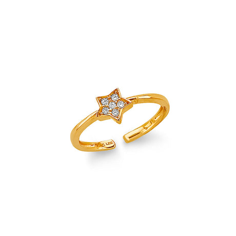 14K Yellow Gold Star Toe Ring