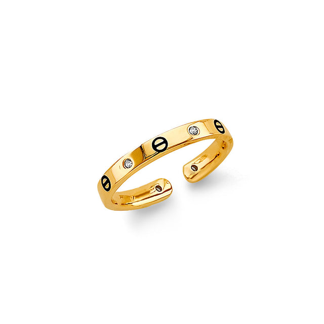 14K Yellow Gold Dot Toe Ring