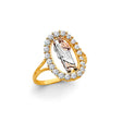 14K Tricolor Gold St. Jude Oval Halo Ring