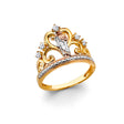 14K Tricolor Gold Scrollwork Crown St. Jude Ring