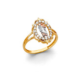 14K Tricolor Gold St. Jude Oval Medallion Ring